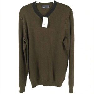 NWT VINCE. WOOL/CAMEL HAIR Blend V neck Pullover Sweater M10197771 962 FCH SMALL